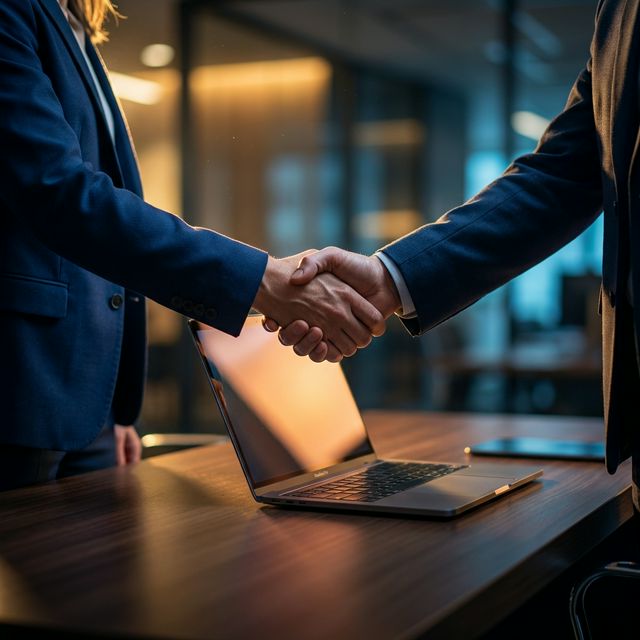 Professional handshake representing trust